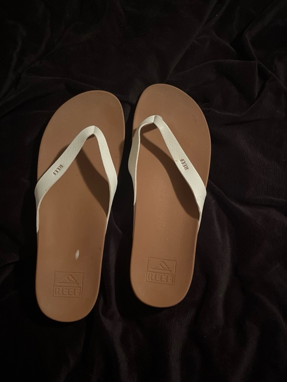Reef Women's White Strap Tan Footbed Sandals